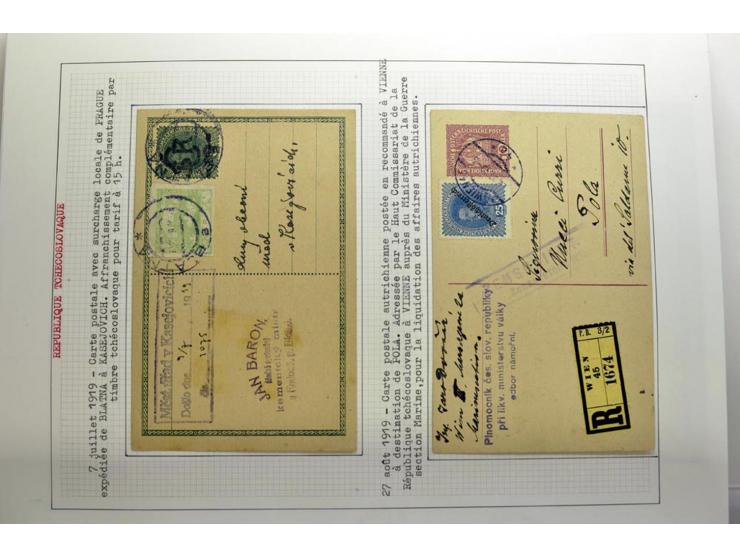  1918/86, ungebrauchte und gestempelte Sammlung mit lokalen Revolutionsausgaben, VZOREC auf Hradschin, Portoprovisiorien, Pro