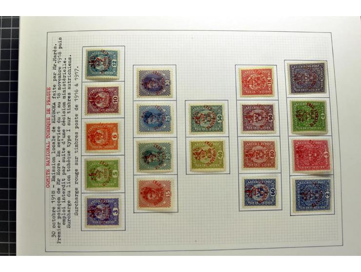  1918/86, ungebrauchte und gestempelte Sammlung mit lokalen Revolutionsausgaben, VZOREC auf Hradschin, Portoprovisiorien, Pro