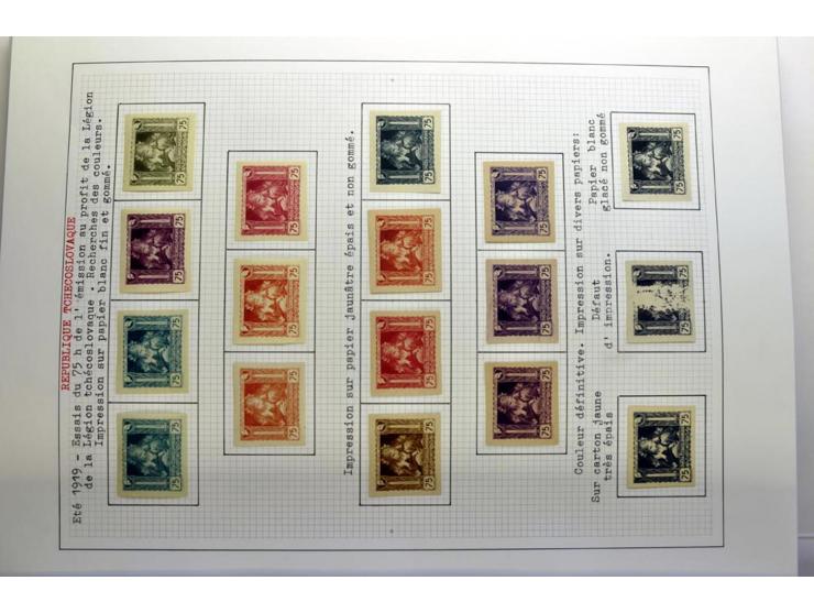  1918/86, ungebrauchte und gestempelte Sammlung mit lokalen Revolutionsausgaben, VZOREC auf Hradschin, Portoprovisiorien, Pro