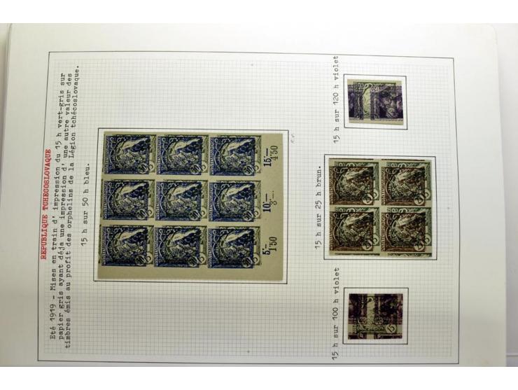  1918/86, ungebrauchte und gestempelte Sammlung mit lokalen Revolutionsausgaben, VZOREC auf Hradschin, Portoprovisiorien, Pro