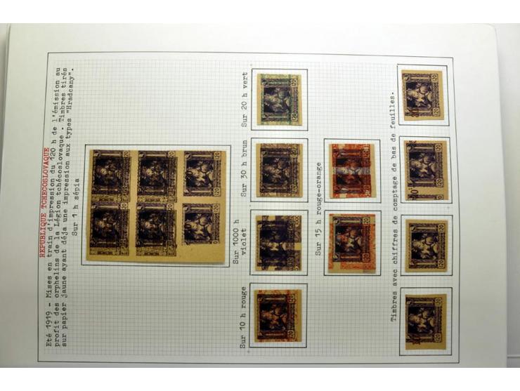  1918/86, ungebrauchte und gestempelte Sammlung mit lokalen Revolutionsausgaben, VZOREC auf Hradschin, Portoprovisiorien, Pro