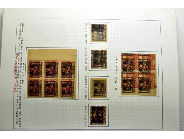  1918/86, ungebrauchte und gestempelte Sammlung mit lokalen Revolutionsausgaben, VZOREC auf Hradschin, Portoprovisiorien, Pro