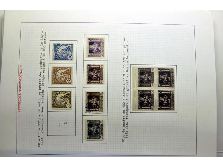  1918/86, ungebrauchte und gestempelte Sammlung mit lokalen Revolutionsausgaben, VZOREC auf Hradschin, Portoprovisiorien, Pro