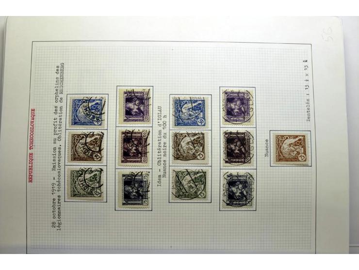  1918/86, ungebrauchte und gestempelte Sammlung mit lokalen Revolutionsausgaben, VZOREC auf Hradschin, Portoprovisiorien, Pro