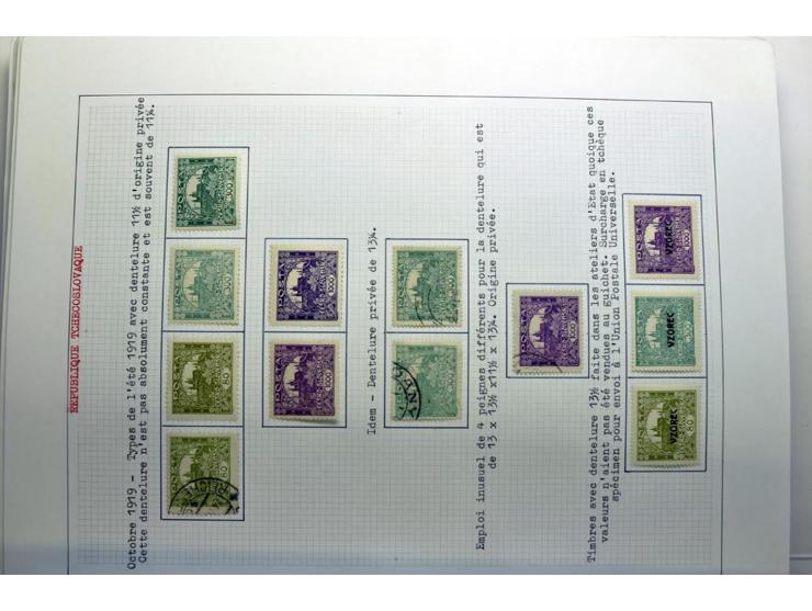  1918/86, ungebrauchte und gestempelte Sammlung mit lokalen Revolutionsausgaben, VZOREC auf Hradschin, Portoprovisiorien, Pro