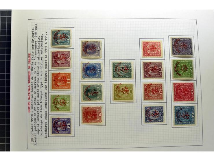  1918/86, ungebrauchte und gestempelte Sammlung mit lokalen Revolutionsausgaben, VZOREC auf Hradschin, Portoprovisiorien, Pro