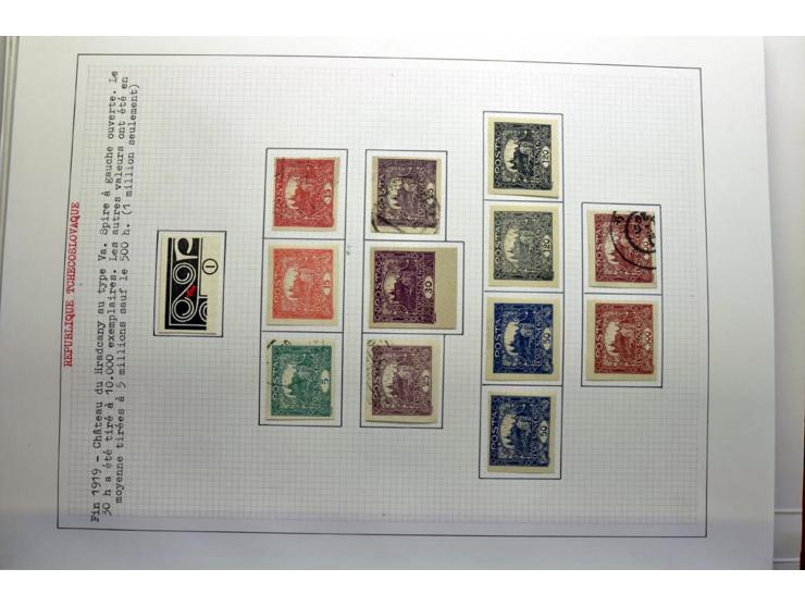  1918/86, ungebrauchte und gestempelte Sammlung mit lokalen Revolutionsausgaben, VZOREC auf Hradschin, Portoprovisiorien, Pro