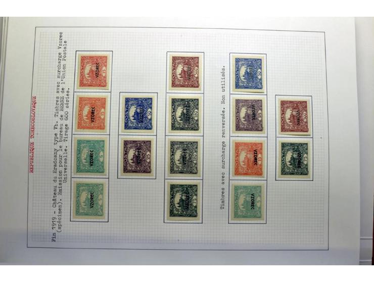  1918/86, ungebrauchte und gestempelte Sammlung mit lokalen Revolutionsausgaben, VZOREC auf Hradschin, Portoprovisiorien, Pro