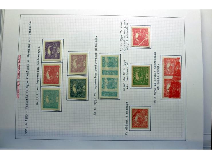  1918/86, ungebrauchte und gestempelte Sammlung mit lokalen Revolutionsausgaben, VZOREC auf Hradschin, Portoprovisiorien, Pro