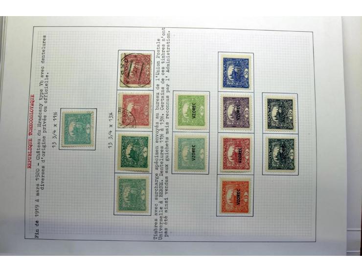  1918/86, ungebrauchte und gestempelte Sammlung mit lokalen Revolutionsausgaben, VZOREC auf Hradschin, Portoprovisiorien, Pro