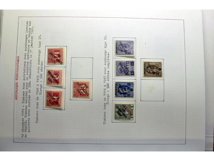  1918/86, ungebrauchte und gestempelte Sammlung mit lokalen Revolutionsausgaben, VZOREC auf Hradschin, Portoprovisiorien, Pro