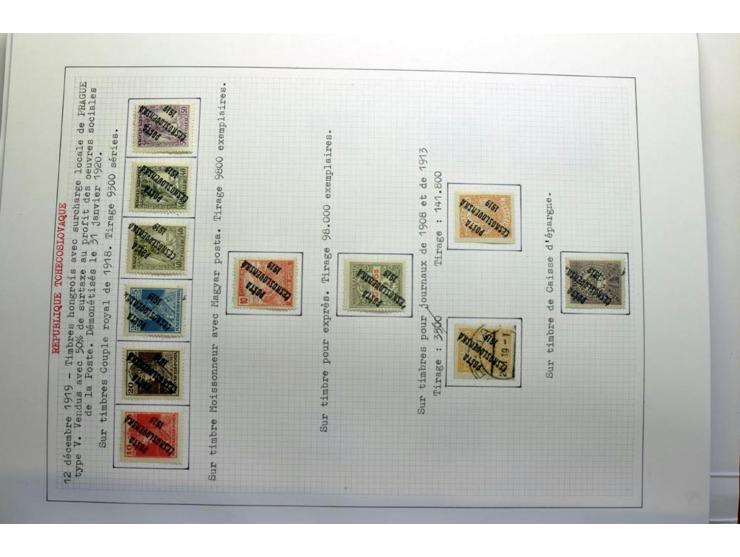  1918/86, ungebrauchte und gestempelte Sammlung mit lokalen Revolutionsausgaben, VZOREC auf Hradschin, Portoprovisiorien, Pro