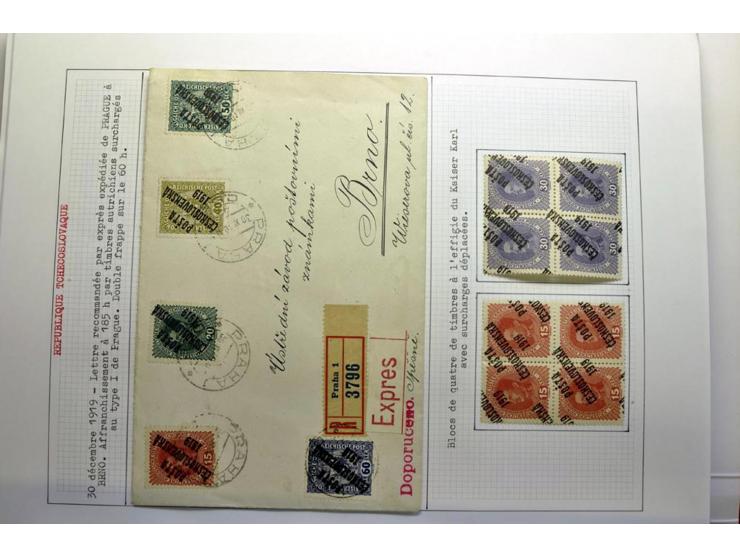  1918/86, ungebrauchte und gestempelte Sammlung mit lokalen Revolutionsausgaben, VZOREC auf Hradschin, Portoprovisiorien, Pro