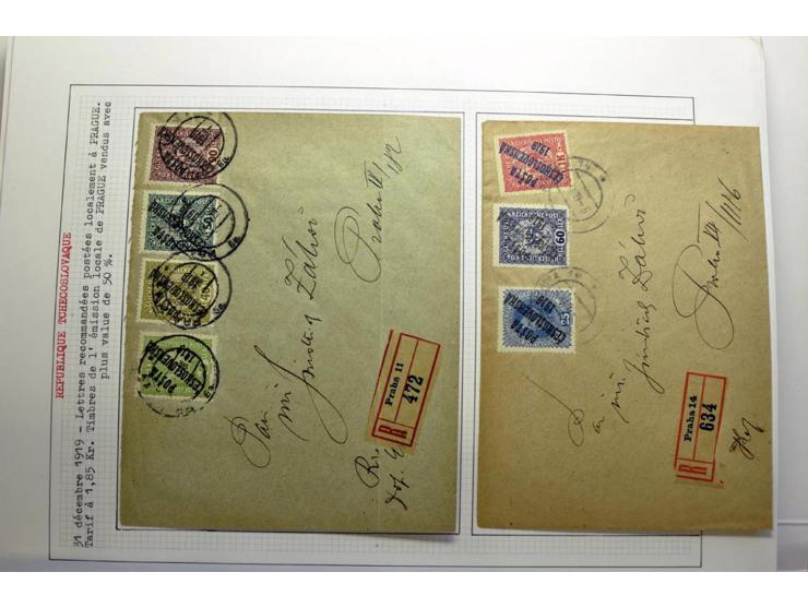  1918/86, ungebrauchte und gestempelte Sammlung mit lokalen Revolutionsausgaben, VZOREC auf Hradschin, Portoprovisiorien, Pro