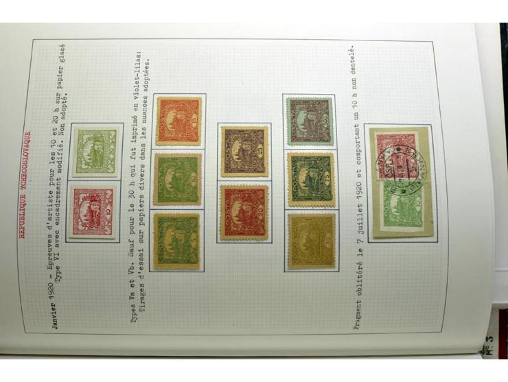  1918/86, ungebrauchte und gestempelte Sammlung mit lokalen Revolutionsausgaben, VZOREC auf Hradschin, Portoprovisiorien, Pro