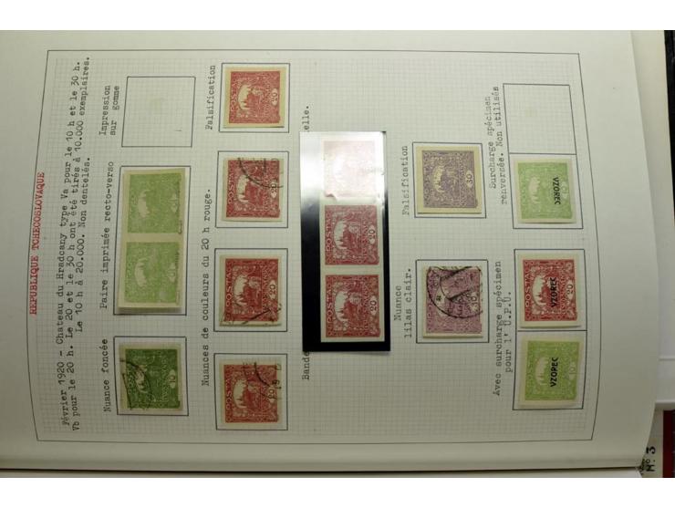  1918/86, ungebrauchte und gestempelte Sammlung mit lokalen Revolutionsausgaben, VZOREC auf Hradschin, Portoprovisiorien, Pro