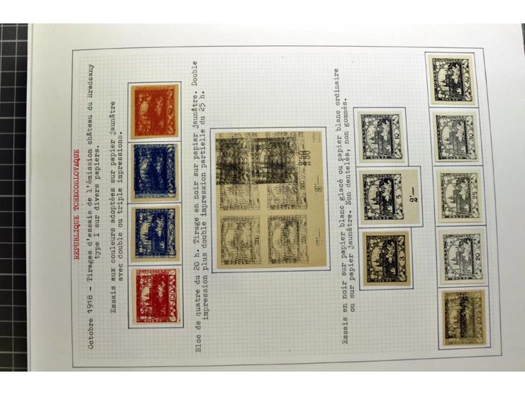  1918/86, ungebrauchte und gestempelte Sammlung mit lokalen Revolutionsausgaben, VZOREC auf Hradschin, Portoprovisiorien, Pro