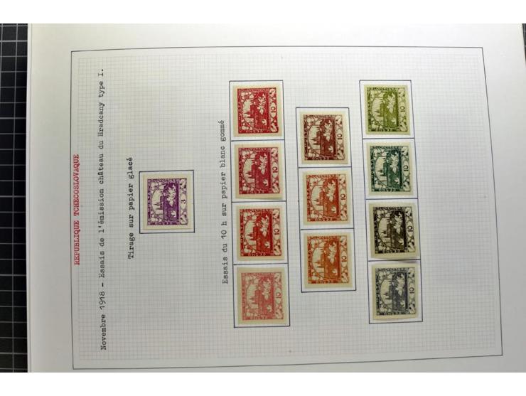  1918/86, ungebrauchte und gestempelte Sammlung mit lokalen Revolutionsausgaben, VZOREC auf Hradschin, Portoprovisiorien, Pro