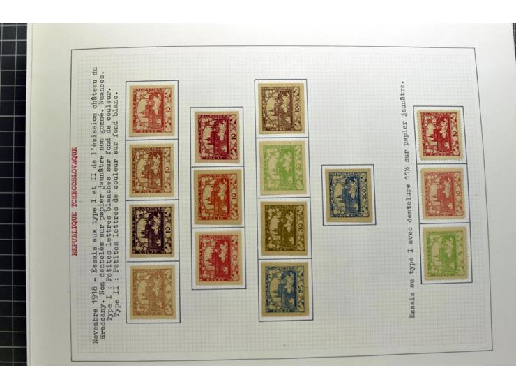  1918/86, ungebrauchte und gestempelte Sammlung mit lokalen Revolutionsausgaben, VZOREC auf Hradschin, Portoprovisiorien, Pro