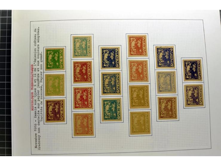  1918/86, ungebrauchte und gestempelte Sammlung mit lokalen Revolutionsausgaben, VZOREC auf Hradschin, Portoprovisiorien, Pro