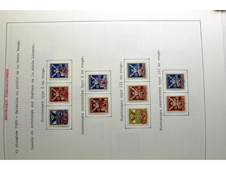  1918/86, ungebrauchte und gestempelte Sammlung mit lokalen Revolutionsausgaben, VZOREC auf Hradschin, Portoprovisiorien, Pro