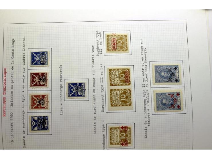  1918/86, ungebrauchte und gestempelte Sammlung mit lokalen Revolutionsausgaben, VZOREC auf Hradschin, Portoprovisiorien, Pro