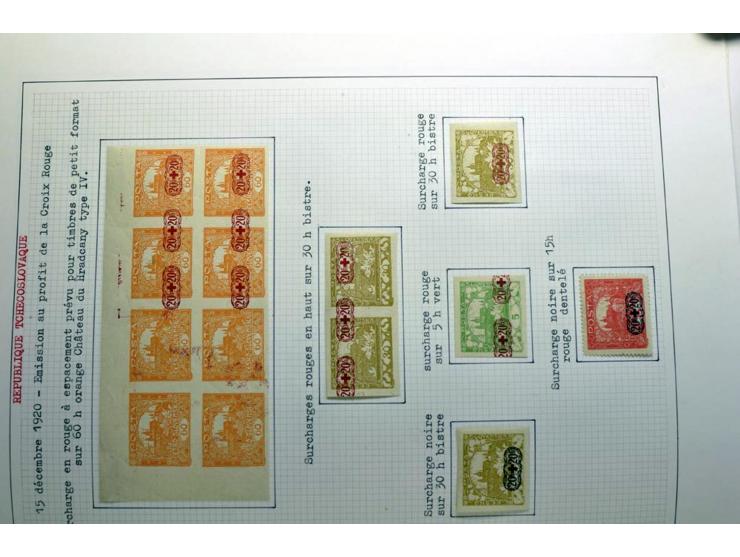  1918/86, ungebrauchte und gestempelte Sammlung mit lokalen Revolutionsausgaben, VZOREC auf Hradschin, Portoprovisiorien, Pro