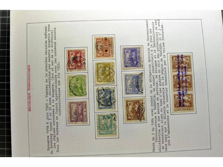  1918/86, ungebrauchte und gestempelte Sammlung mit lokalen Revolutionsausgaben, VZOREC auf Hradschin, Portoprovisiorien, Pro