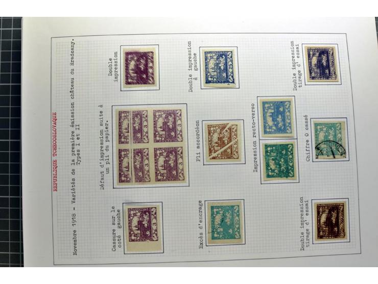  1918/86, ungebrauchte und gestempelte Sammlung mit lokalen Revolutionsausgaben, VZOREC auf Hradschin, Portoprovisiorien, Pro