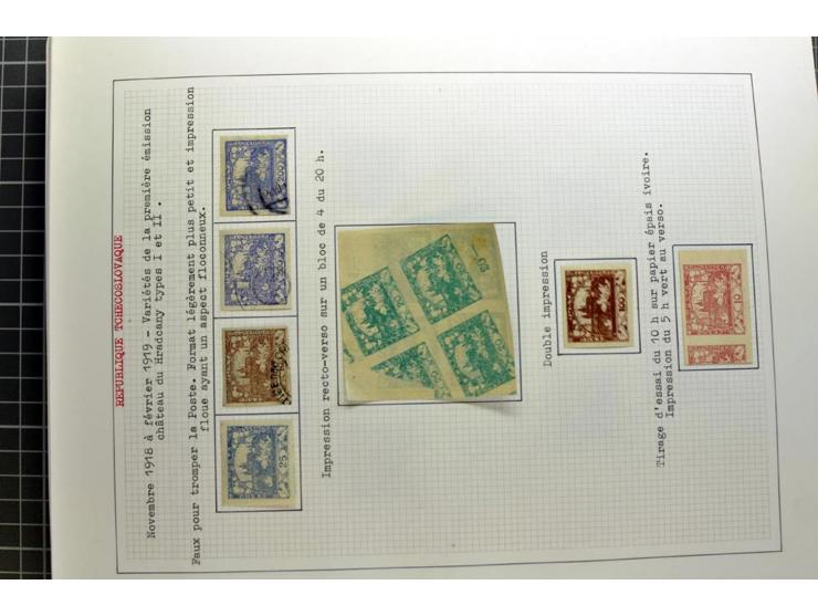  1918/86, ungebrauchte und gestempelte Sammlung mit lokalen Revolutionsausgaben, VZOREC auf Hradschin, Portoprovisiorien, Pro