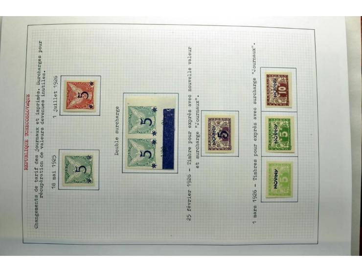  1918/86, ungebrauchte und gestempelte Sammlung mit lokalen Revolutionsausgaben, VZOREC auf Hradschin, Portoprovisiorien, Pro