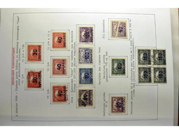  1918/86, ungebrauchte und gestempelte Sammlung mit lokalen Revolutionsausgaben, VZOREC auf Hradschin, Portoprovisiorien, Pro