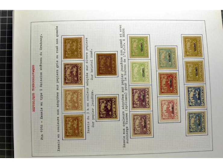  1918/86, ungebrauchte und gestempelte Sammlung mit lokalen Revolutionsausgaben, VZOREC auf Hradschin, Portoprovisiorien, Pro
