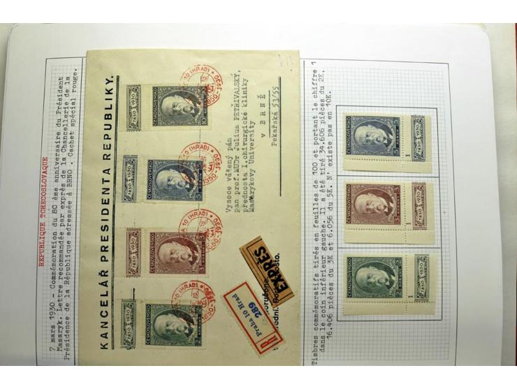  1918/86, ungebrauchte und gestempelte Sammlung mit lokalen Revolutionsausgaben, VZOREC auf Hradschin, Portoprovisiorien, Pro
