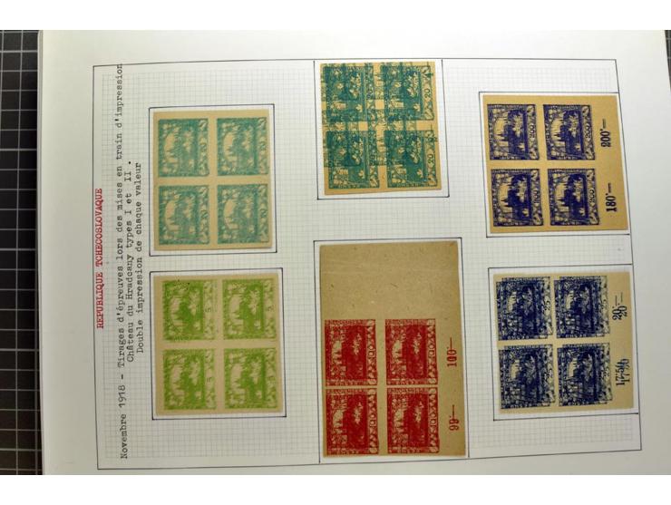 1918/86, ungebrauchte und gestempelte Sammlung mit lokalen Revolutionsausgaben, VZOREC auf Hradschin, Portoprovisiorien, Pro