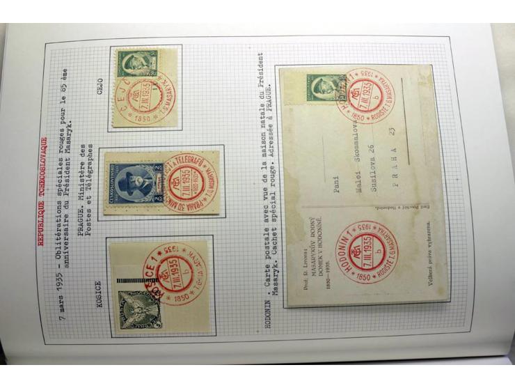  1918/86, ungebrauchte und gestempelte Sammlung mit lokalen Revolutionsausgaben, VZOREC auf Hradschin, Portoprovisiorien, Pro