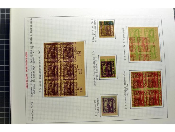  1918/86, ungebrauchte und gestempelte Sammlung mit lokalen Revolutionsausgaben, VZOREC auf Hradschin, Portoprovisiorien, Pro