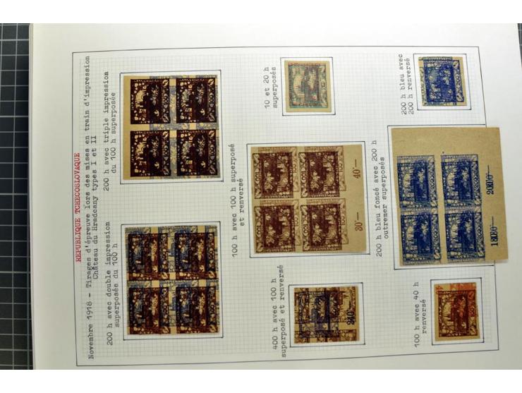  1918/86, ungebrauchte und gestempelte Sammlung mit lokalen Revolutionsausgaben, VZOREC auf Hradschin, Portoprovisiorien, Pro