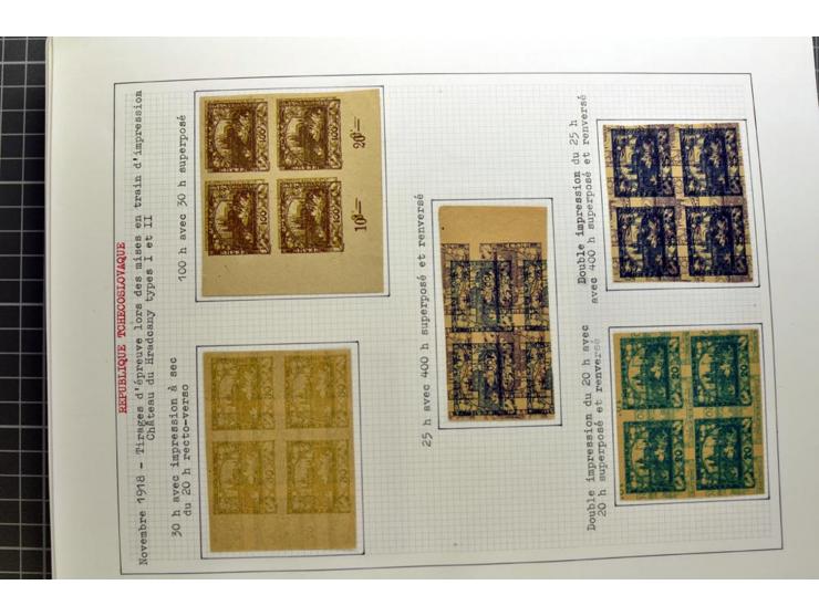 1918/86, ungebrauchte und gestempelte Sammlung mit lokalen Revolutionsausgaben, VZOREC auf Hradschin, Portoprovisiorien, Pro