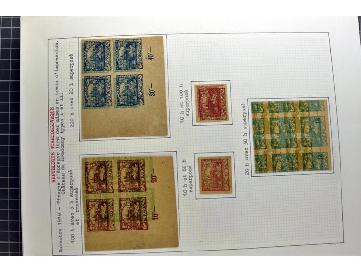  1918/86, ungebrauchte und gestempelte Sammlung mit lokalen Revolutionsausgaben, VZOREC auf Hradschin, Portoprovisiorien, Pro