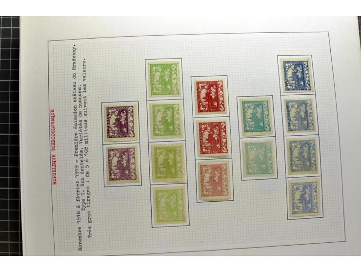  1918/86, ungebrauchte und gestempelte Sammlung mit lokalen Revolutionsausgaben, VZOREC auf Hradschin, Portoprovisiorien, Pro