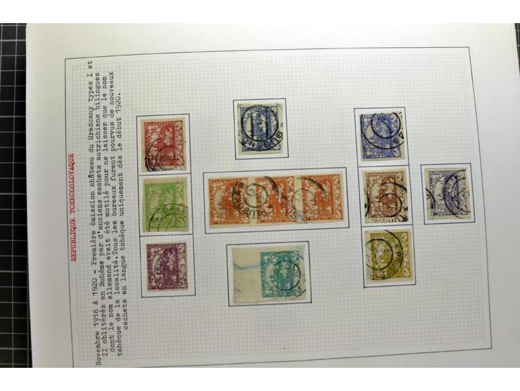  1918/86, ungebrauchte und gestempelte Sammlung mit lokalen Revolutionsausgaben, VZOREC auf Hradschin, Portoprovisiorien, Pro
