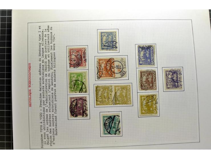  1918/86, ungebrauchte und gestempelte Sammlung mit lokalen Revolutionsausgaben, VZOREC auf Hradschin, Portoprovisiorien, Pro