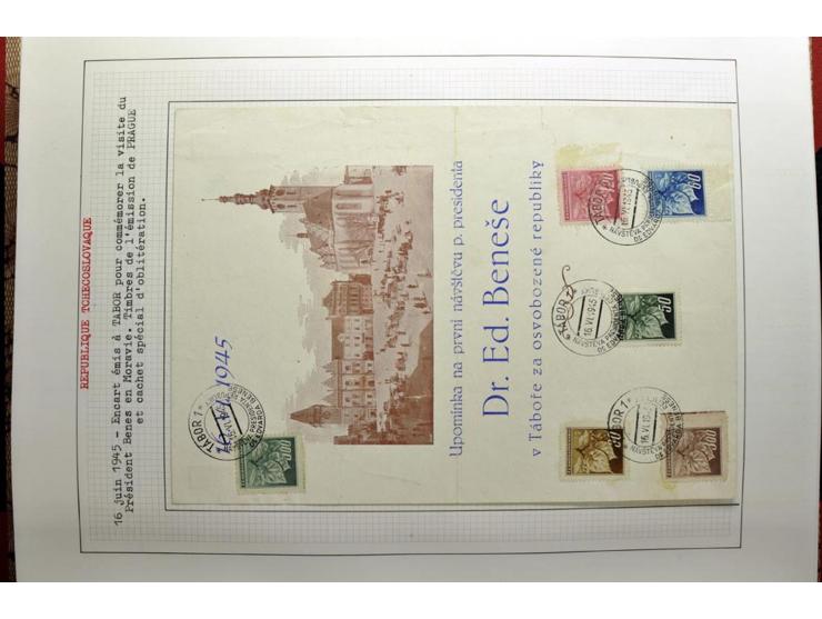  1918/86, ungebrauchte und gestempelte Sammlung mit lokalen Revolutionsausgaben, VZOREC auf Hradschin, Portoprovisiorien, Pro