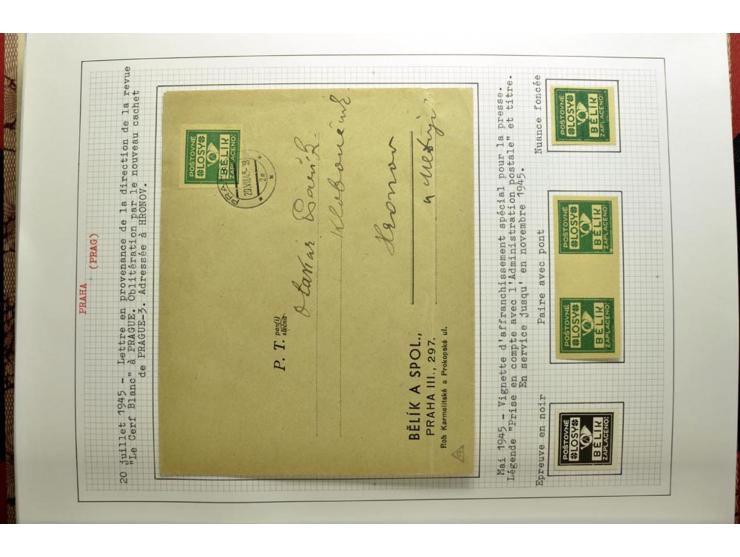  1918/86, ungebrauchte und gestempelte Sammlung mit lokalen Revolutionsausgaben, VZOREC auf Hradschin, Portoprovisiorien, Pro