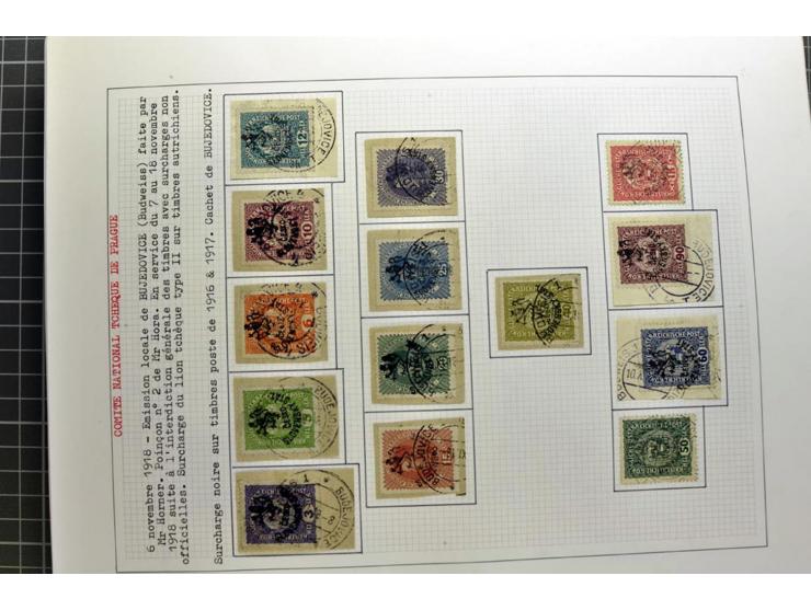  1918/86, ungebrauchte und gestempelte Sammlung mit lokalen Revolutionsausgaben, VZOREC auf Hradschin, Portoprovisiorien, Pro