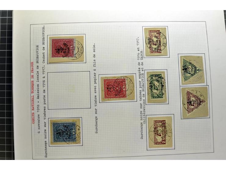  1918/86, ungebrauchte und gestempelte Sammlung mit lokalen Revolutionsausgaben, VZOREC auf Hradschin, Portoprovisiorien, Pro