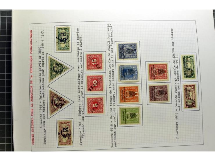  1918/86, ungebrauchte und gestempelte Sammlung mit lokalen Revolutionsausgaben, VZOREC auf Hradschin, Portoprovisiorien, Pro