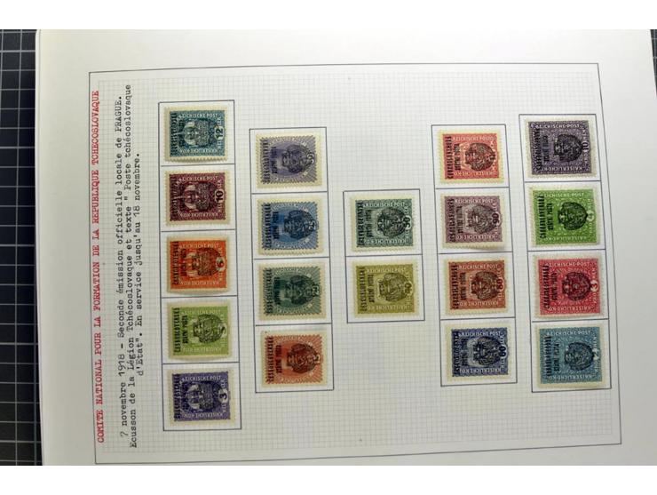  1918/86, ungebrauchte und gestempelte Sammlung mit lokalen Revolutionsausgaben, VZOREC auf Hradschin, Portoprovisiorien, Pro