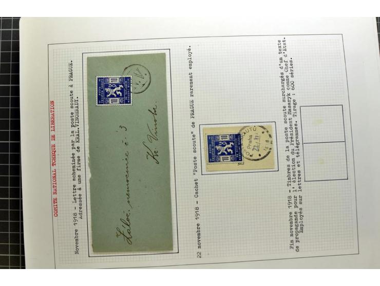  1918/86, ungebrauchte und gestempelte Sammlung mit lokalen Revolutionsausgaben, VZOREC auf Hradschin, Portoprovisiorien, Pro